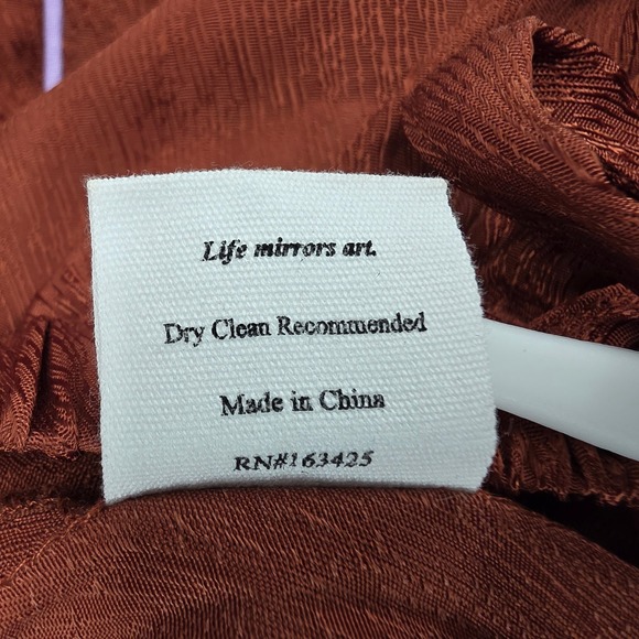 Untitled in Motion Medium Wide Leg Lounge Pajama Pants Rust Orange Tencel Cupro - Picture 4 of 10